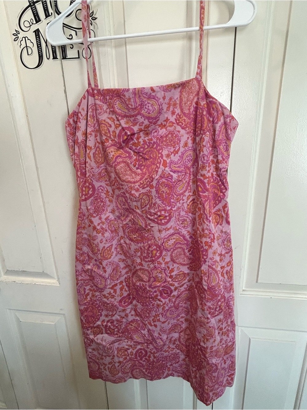 Lauren Ralph Lauren Dress Pink Paisley Print Lined Strappy Y2K Sundress Sz 10